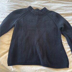Quince Women's Ribbed Black Sweater